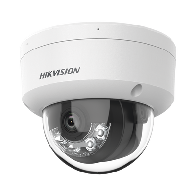 [Dual Light] Domo IP 6 Megapixel   Lente 2.8 mm   30 mts IR + 30 mts Luz Blanca   Micrófono Integrado   Antivandálico IK08   ACUSENSE Lite   Exterior IP67   H.265   PoE   ONVIF   Micro SD