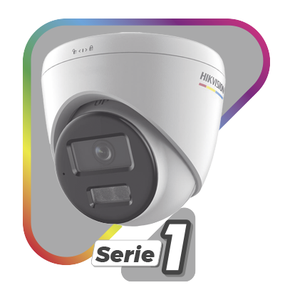 [Dual Light + ColorVu] Turret IP 2 Megapixel   Lente 2.8 mm   30 mts IR + 30 mts Luz Blanca   Micrófono Integrado   ACUSENSE Lite   Exterior IP67   WDR 120 dB   PoE   Micro SD