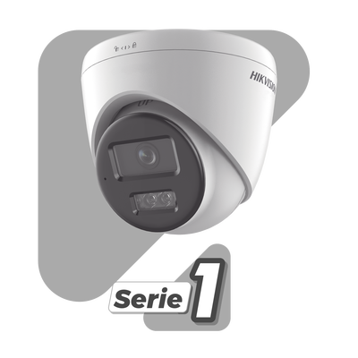 [Dual Light] Turret IP 6 Megapixel   Lente 2.8 mm   30 mts IR + 30 mts Luz Blanca   Micrófono Integrado   ACUSENSE Lite   Exterior IP67   H.265   PoE   ONVIF   Micro SD
