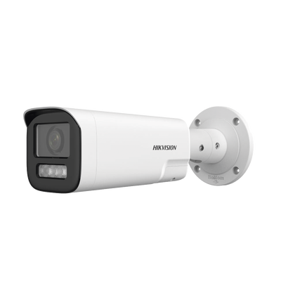 Bala IP 4 Megapíxel   Lente Mot. 2.8 a 12 mm   Dual Light (50 mts IR + 50 mts Luz Blanca)   ACUSENSE Lite   Audio de Dos Vías    Luz Intermitente y Alerta de Audio   Exterior IP67   WDR 120 dB   PoE    Micro SD
