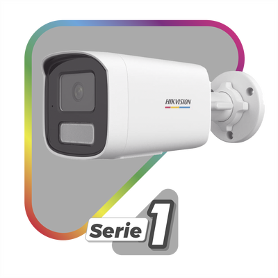 [Dual Light + ColorVu] Bala IP 4 Megapixel   Lente 4 mm   50 mts IR + 50 mts Luz Blanca   Micrófono Integrado   ACUSENSE Lite   Exterior IP67   WDR 120 dB   PoE   Micro SD