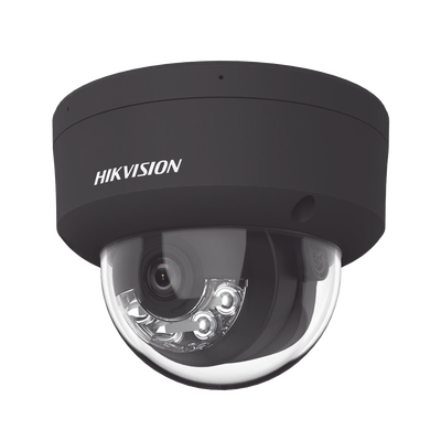 Domo IP 4 Megapixel   Color Negro   Lente 2.8 mm   Dual Light (30 mts Luz Blanca + 30 mts IR)   2 Micrófonos Integrados   ACUSENSE   Exterior IP67   IK10   WDR 120 dB   PoE   ONVIF   Micro SD   Metal   ACUSEARCH