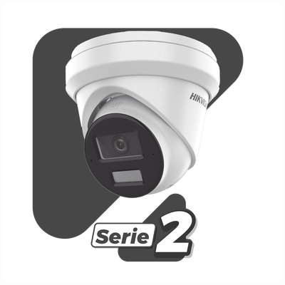 [Dual Light + 2 Micrófonos Integrados] Turret IP 8 Megapixel (4K)   Lente 2.8 mm   30 mts Luz Blanca + 30 mts IR   ACUSENSE   Exterior IP67   WDR 120 dB   PoE   ONVIF   Micro SD   Metal   ACUSEARCH