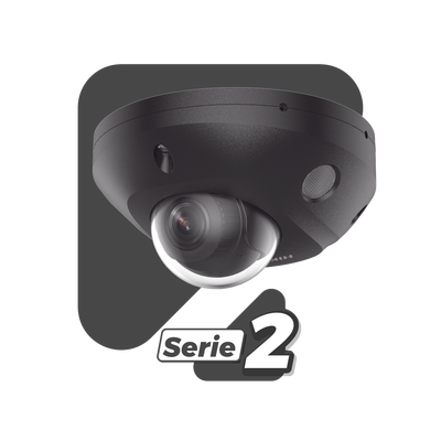 [Dual Light + 2 Micrófonos Integrados] Mini Domo IP 4 Megapixel   Color Negro   Lente 2.8 mm   30 mts Luz Blanca + 30 mts IR   ACUSENSE   Exterior IP67   IK08    WDR 120 dB   PoE   ONVIF   Alarmas I O   Micro SD   ACUSEARCH