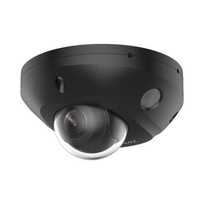 [Dual Light + 2 Micrófonos Integrados] Mini Domo IP 4 Megapixel   Color Negro   Lente 2.8 mm   30 mts Luz Blanca + 30 mts IR   ACUSENSE   Exterior IP67   IK08    WDR 120 dB   PoE   ONVIF   Alarmas I O   Micro SD   ACUSEARCH