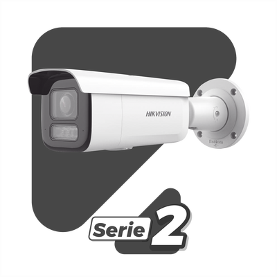 [Smart Hybrid Light + Micrófonos Duales Integrados] Bala IP 8 Megapixel (4K)   Lente Motorizado 2.8-12 mm   60 m Luz Blanca + 60 m IR   AcuSense   Exterior IP67   IK10   WDR 120 dB   PoE 802.3at   ONVIF   Alarmas I O   Micro SD   ACUSEARCH