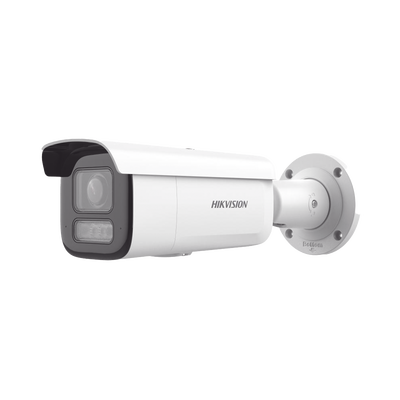 [Smart Hybrid Light + Micrófonos Duales Integrados] Bala IP 8 Megapixel (4K)   Lente Motorizado 2.8-12 mm   60 m Luz Blanca + 60 m IR   AcuSense   Exterior IP67   IK10   WDR 120 dB   PoE 802.3at   ONVIF   Alarmas I O   Micro SD   ACUSEARCH