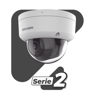 [Smart Hybrid Light + Micrófono Doble] Domo IP 8 MP (3840×2160)   Lente Mot. 2.8-12 mm   Smart IR + Blanco (40 m)   ACUSENSE   Exterior IP67   IK10   WDR 120 dB   PoE 802.3af   ONVIF   Alarmas I O   Micro SD   Metal   ACUSEARCH