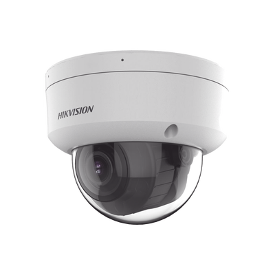 [Smart Hybrid Light + Micrófono Doble] Domo IP 8 MP (3840×2160)   Lente Mot. 2.8-12 mm   Smart IR + Blanco (40 m)   ACUSENSE   Exterior IP67   IK10   WDR 120 dB   PoE 802.3af   ONVIF   Alarmas I O   Micro SD   Metal   ACUSEARCH