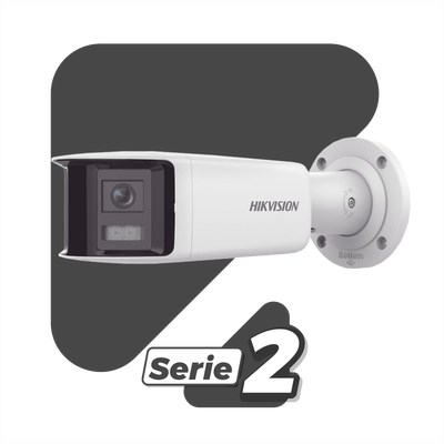 [FlexVu] [PROTECCIÓN ACTIVA] Bala IP 4 Megapixel   2 Lentes de Lente 2.8 mm (Imagen Panorámica 180°)   40 mts IR   Exterior IP67   Luz Intermitente y Alerta de Audio   Audio Bidireccional   ACUSENSE   WDR 120 dB   Micro SD