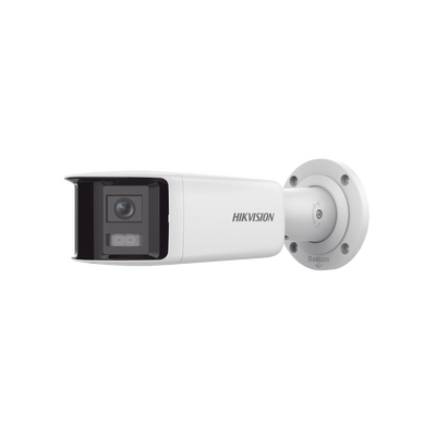 [FlexVu] [PROTECCIÓN ACTIVA] Bala IP 4 Megapixel   2 Lentes de Lente 2.8 mm (Imagen Panorámica 180°)   40 mts IR   Exterior IP67   Luz Intermitente y Alerta de Audio   Audio Bidireccional   ACUSENSE   WDR 120 dB   Micro SD