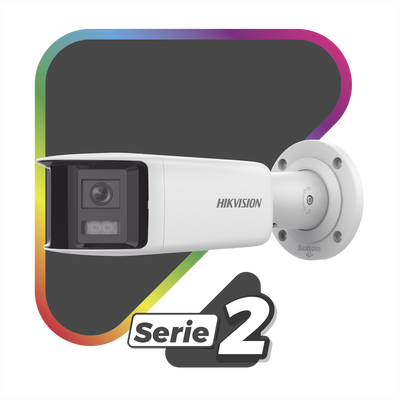 [FlexVu] [ PROTECCIÓN ACTIVA ] Bala IP Panorámica 4 Megapixel   2 Lentes 2.8 mm (180°)   Imagen a Color 24 7 (ColorVu)   PoE   WDR 130°   IP67   ACUSENSE   Luz Estroboscópica y Alarma Audible   40 mts Luz Blanca   Micro SD