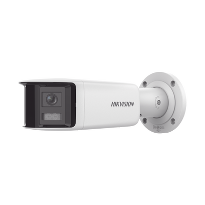 [FlexVu] [ PROTECCIÓN ACTIVA ] Bala IP Panorámica 4 Megapixel   2 Lentes 2.8 mm (180°)   Imagen a Color 24 7 (ColorVu)   PoE   WDR 130°   IP67   ACUSENSE   Luz Estroboscópica y Alarma Audible   40 mts Luz Blanca   Micro SD
