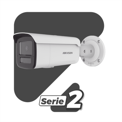 [Dual Light + 2 Micrófonos Integrados] Bala IP 6 Megapixel   Lente 4 mm   80 mts Luz Blanca + 80 mts IR   ACUSENSE   Exterior IP67   WDR 120 dB   PoE    Micro SD   Metal   ACUSEARCH