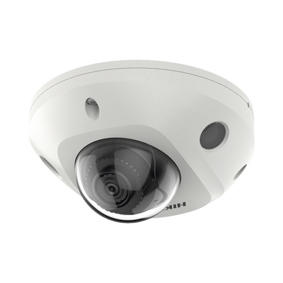 Mini Domo IP 4 Megapixel   Lente 2.8 mm   30mts IR EXIR   Micrófono Integrado   Exterior IP67   IK08   PoE   DARKFIGHTER   Alarmas y Audio I O   ONVIF   Micro SD   4 Analíticos: AcuSense, Deteccion Facial, Conteo de Personas por Cruce y Zona