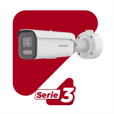 Bala IP 8 Megapixel   Lente Mot. 2.7 a 13.5 mm   Dual Light (60 mts IR + 60 mts Luz Blanca )   Darkfighter S   Exterior IP67    IK10  WDR 130 dB   4 Analíticos: AcuSense, Deteccion Facial, Conteo de Personas por Cruce y Zona