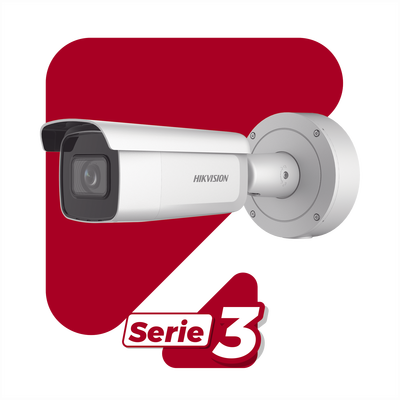 Bala IP 8 Megapixel (4K)   Lente Mot. 2.7 a 13.5 mm   60 mts IR EXIR   Exterior IP66   IK10   DARKFIGHTER   Audio y Alarma I O   PoE+   ONVIF   Micro SD   4 Analíticos: AcuSense, Deteccion Facial, Conteo de Personas por Cruce y Zona