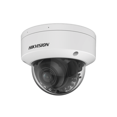 Domo IP 4 Megapixel   Lente Mot. 2.7 - 13.5 mm   Dual Light (40 mts IR + 40 mts Luz Blanca )   SSD Integrado 1 TB   2 Micrófonos Integrados   Alarmas I O   IP67   IK10   WDR 130 dB   PoE +   AcuSense   DarkFighter S   Micro SD