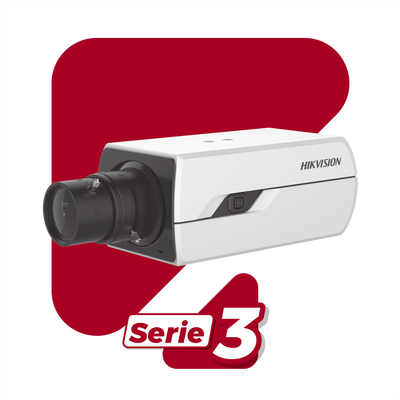Camara Box IP 4 Megapixel   Serie PRO   DARKFIGHTER   PoE   12 Vcc o 24 VCA   WDR 120 dB   ONVIF   RS-485   BLC    Entrada y Salida de Audio y Alarmas (No Incluye Lente)   Micro SD