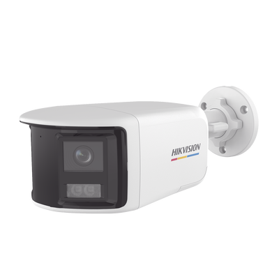 [ColorVu + Dual Light + Panoramica] Bala TURBOHD 3K (5 Megapixel)   Micrófono Integrado   Angulo de visión 180°   Imagen a Color 24 7   40 mts Luz Blanca + 40 mts IR   Exterior IP67   WDR