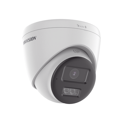 [Audio Bidireccional + Dual Light + ColorVu] Turret TURBOHD 3k (5 Megapixel)   Lente 2.8 mm   40 mts IR EXIR + 40 mts Luz Blanca   Micrófono y Bocina Integrado   Exterior IP67   dWDR