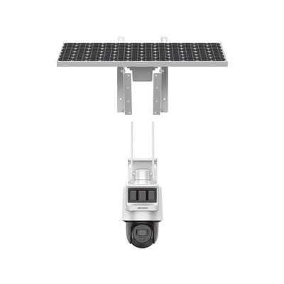 Kit Solar IP All in One   Doble Detección (Radar + PIR)   PT IP 4 Megapixel   Lente 4 mm   Panel Solar   Batería de Respaldo de Litio 50.76Wh (Hasta 1.5 días)   Conexión 4G   Audio de Dos Vías   Accesorios de Inst.   Dir