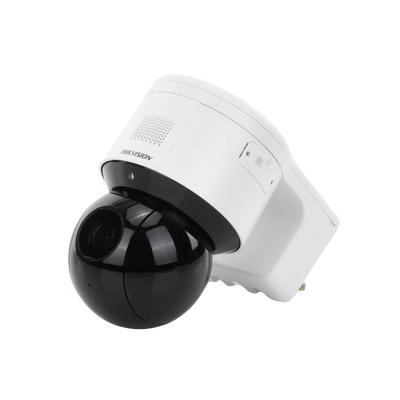 Domo PTZ IP 4 Megapixel   4X Zoom Óptico   50 mts IR EXIR   Luz Estroboscópica   Sirena Integrada   WDR 120 dB   PoE+   IP66   Ultra Baja Iluminación   Micrófono y Bocina Interconstruido   Micro SD