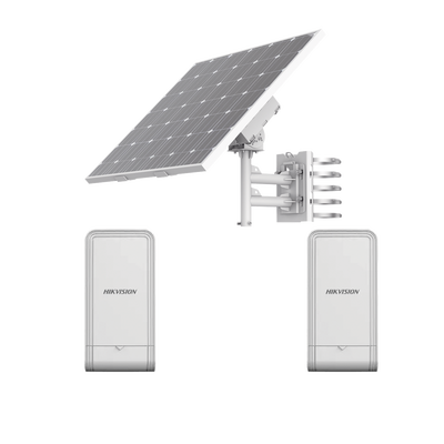 Kit Solar de Alimentación + 2 Puntos de Acceso (AP)   Panel Solar   Batería de Respaldo de Litio 360 Wh   2 Salidas de 12 Vcd   Accesorios de Instalación   Uso en Exterior IP66