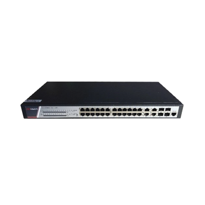 Switch Gigabit PoE+   Administrable   24 Puertos 1000 Mbps PoE+   4 Puertos 1000 Mbps + 4 Puertos SFP de Uplink   370 Watts   Soporta IGMP