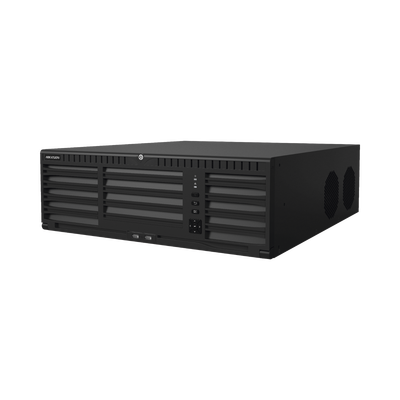 [Doble Poder de Decodificación] NVR 32 Megapixel (8K)   128 Canales IP   AcuSense   ANPR   Conteo de Personas   16 Bahías de Disco Duro   2 Tarjetas de Red   Soporta RAID con Hot Swap   2 HDMI en 8K   POS   Alarmas I O    Smart Search
