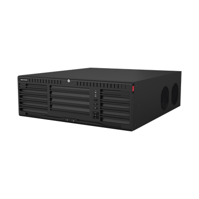 [Doble Poder de Decodificación] NVR 32 Megapixel (8K)   32 Canales IP   AcuSense   ANPR   Conteo de Personas   Heat Map   16 Bahías de Disco Duro   Soporta RAID con Hot Swap   2 HDMI en 8K   Soporta POS   Alarmas I O   Smart Search