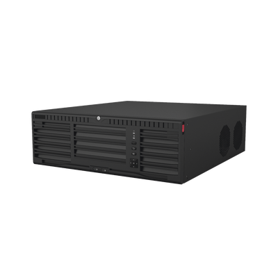 [Doble Poder de Decodificación] NVR 32 Megapixel (8K)   64 Canales IP   AcuSense   ANPR   Conteo de Personas   Heat Map   16 Bahías de Disco Duro    Soporta RAID con Hot Swap   2 HDMI en 8K   Soporta POS   Alarmas I O    Smart Search