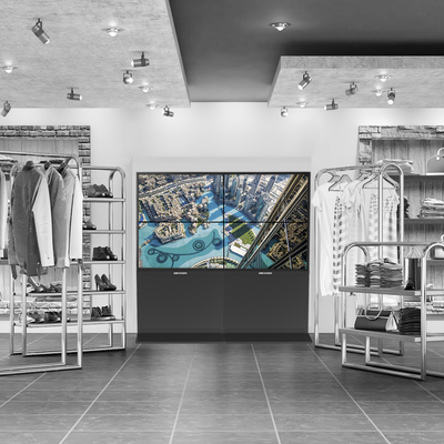 Kit Videowall Comercial 2X2   Incluye 4 Pantallas 55"   Controlador de 2 Entradas HDMI   Base de Piso