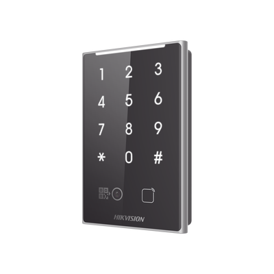 Lector de Tarjetas PROX EM y de Códigos QR   Teclado para Contraseña   Compatible con Controladores DSK2600 Series Hikvision   Comunicación RS485 y WIEGAND