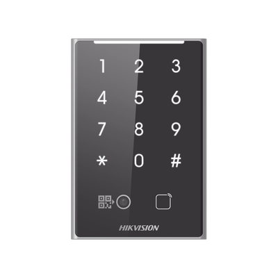 Lector de Tarjetas PROX EM y de Códigos QR   Teclado para Contraseña   Compatible con Controladores DSK2600 Series Hikvision   Comunicación RS485 y WIEGAND