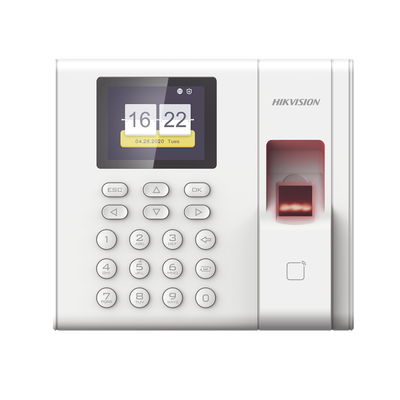 Checador de Huella con Batería de Respaldo    Reportes por USB   1,000 Usuarios   1000 Huellas   100,000 Registros   Lector de Tarjetas EM   Uso con iVMS-4200.