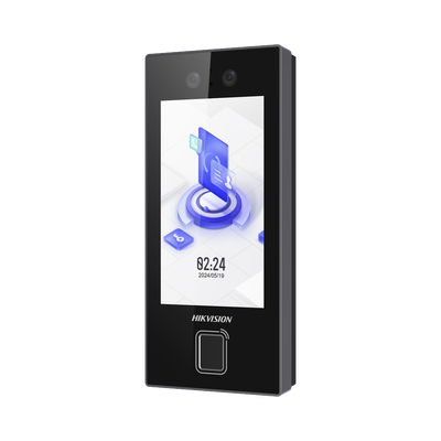 Terminal Facial Min Moe con LECTOR DE HUELLAS y Tarjetas PROX EM   3000 Rostros   3000 Huellas   Pantalla 4.5"   Administrable en la Nube con HikConnect Teams    Exterior IP65    PoE   WiFi   HIK-IA