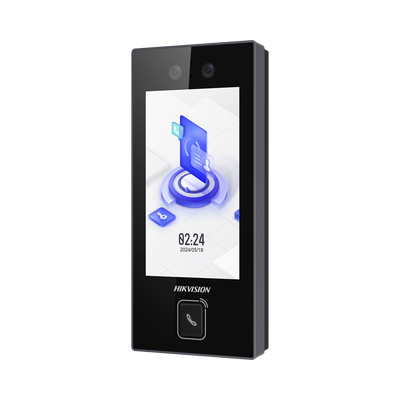 Terminal Facial Min Moe con BOTON DE LLAMADA FÍSICO   3000 Rostros   Pantalla 4.5"   Administrable en la Nube con Hik-Connect Teams   Exterior IP65   PoE   WiFi   HIK-IA
