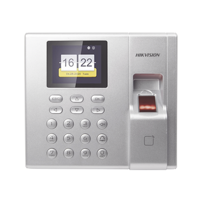Terminal de Control de Acceso y Asistencia compatible con APP Hik-Connect (P2P)   Lectura de Huella y de Tarjetas EM   Soporta hasta 1000 Huellas   Relevador para Chapa   Software iVMS4200