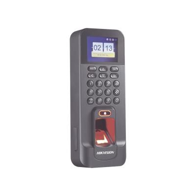 Biométrico WiFi de Acceso y Asistencia Compatible con APP Hik-Connect (P2P)   Soporta Biometrico Esclavo RS-485   Lectura de Huella y Tarjetas EM   TCP IP   150,000 Eventos   Relevador para Chapa y Reportes de Asistencia