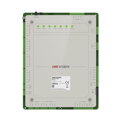Controlador de Acceso 2 Puertas Administrable en la Nube con Hik-Connect Teams   Interfaz Web   4 Lectores de Huella o Tarjeta   100,000 Tarjetas   10,000 Huellas   Incluye Gabinete y Fuente de Alimentación 12 Vcd 8 A   Soporta Batería de Re