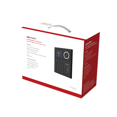 Kit WiFi de Control de Acceso Lite TODO INCLUIDO con Lector de Rostros, Tarjetas y Huellas   500 Rostros   Compatible con App HIKConnect   Incluye Electroimán  Botón de Salida y Montajes Z y L para imán   HIK-IA