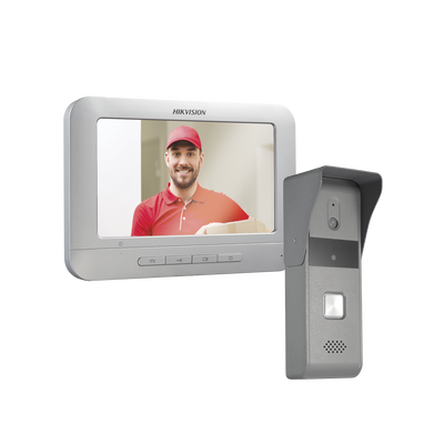 Kit de Videoportero Analógico con Pantalla LCD a Color de 7"   Frente de Calle para Exterior IP65   Salida de Relevador