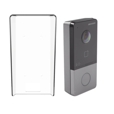 Kit Videoportero IP + Carcasa protectora 2 Megapixel    PoE Estandar   IP65    Apertura desde Hik-connect   Soporta 1 Departamento y Hasta 6 Monitores   Soporta Tarjetas Mifare   1 Salida Relay