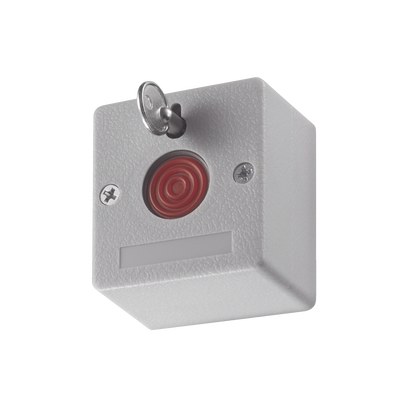 Botón de Pánico Cableado   Compatible con Cualquier Panel de Alarma   LLave de Seguridad   NA NC   Material Retardante al Fuego (ABS)