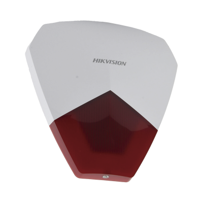 Sirena Estrobo Cableada Hikvision   Ideal para cualquier Panel de Alarma   Roja   105 dB   Protección IP54