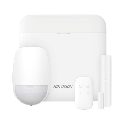 (AX PRO) KIT de Alarma AX PRO con GSM (3G 4G)   Incluye: 1 Hub con bateria de respaldo   1 Sensor PIR   1 Contacto Magnético   1 Control Remoto   Wi-Fi   Compatible con Hik-Connect P2P