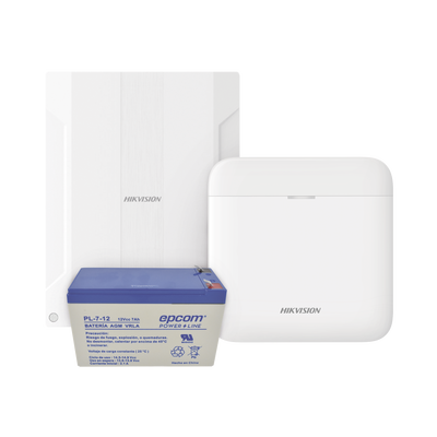 (AXPRO) KIT  de alarma AX PRO conversión de zonas cableadas a inalámbricas   Incluye: 1 Hub con Batería de respaldo  1 Expansor de 16 zonas cableadas   1 Batería de respaldo 12Vcc a 7 Amp  Compatible con Hik-Connect P2P