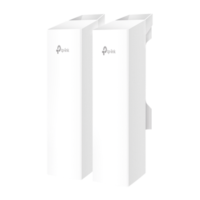 KIT de Enalce Inalámbrico Omada para Exterior   Frecuencia de 5GHz   Emparejamiento Automático   3 puertos Gigabit   PoE Pasivo 24 Vcc o 802.3 PoEaf   Antena Direccional de 7 dBi MIMO 2x2   Adminsitración Remota Mediante Omada