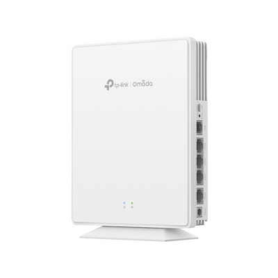 Punto de Acceso GPON Omada   WiFi 6 AX1800   1 puerto GPON   1 Puerto FXS   4 Puertos 10 100 1000 RJ45   Wi-Fi 6 AX1800   Mesh Omada   Configuración por Controlador o Stand-Alone   Para Montaje en Escritorio-Pared
